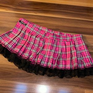 2X Teachers Pet plaid Velcro lingerie school girl mini skirt
